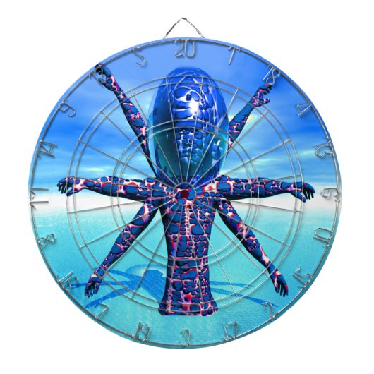 Alien Skulptur Dartscheibe (vorne)