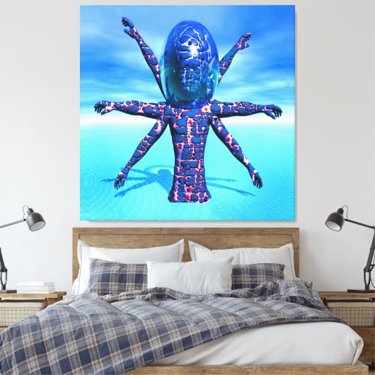Alien Skulptur Leinwanddruck (Insitu (Schlafzimmer))