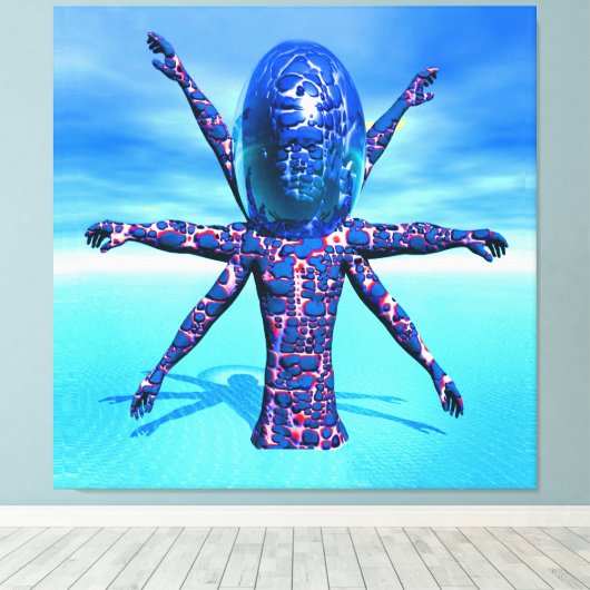Alien Skulptur Leinwanddruck (Insitu (Holzboden))