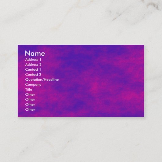 Alien Sky II Visitenkarte (Vorderseite)