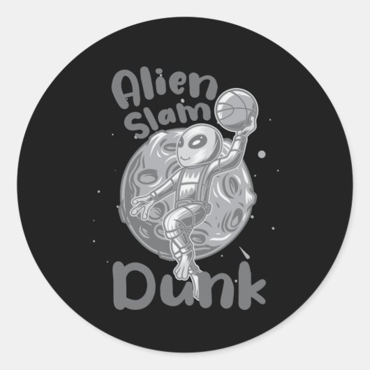 Alien Slam Dunk Active Runder Aufkleber (Vorderseite)
