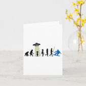 Alien Snowboard Evolution Pub Joke Winter Boarding Karte (Gelbe Blume)