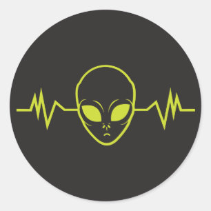 Alien Sound Runder Aufkleber