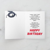 Alien Space Cat Belated Birthday Card Karte (Innenseite)