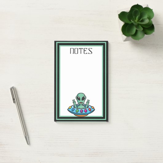 Alien "Space Flying Saucer Post-it Notes" Klebezettel (Büro)