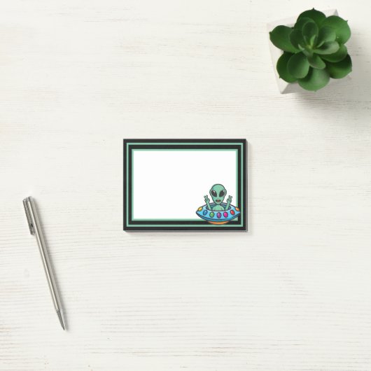 Alien "Space Flying Saucer Post-it Notes" Post-it Klebezettel (Büro)