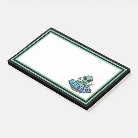 Alien "Space Flying Saucer Post-it Notes" Post-it Klebezettel (angewinkelt)