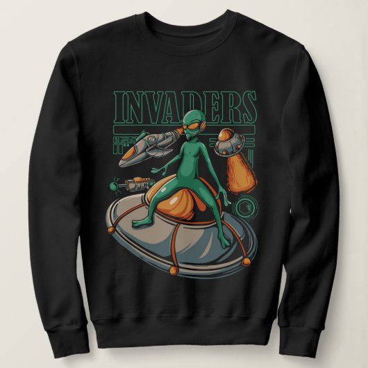 Alien Space Invaders Sweatshirt (Design vorne)