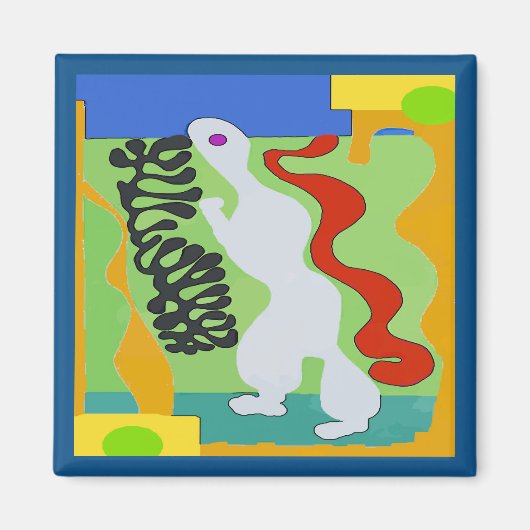 Alien Space Man Abstrakt Magnet (Vorne)