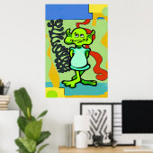 Alien Space Man Abstrakt Poster (Heimbüro)