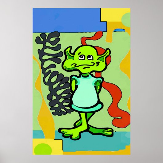 Alien Space Man Abstrakt Poster (Vorne)