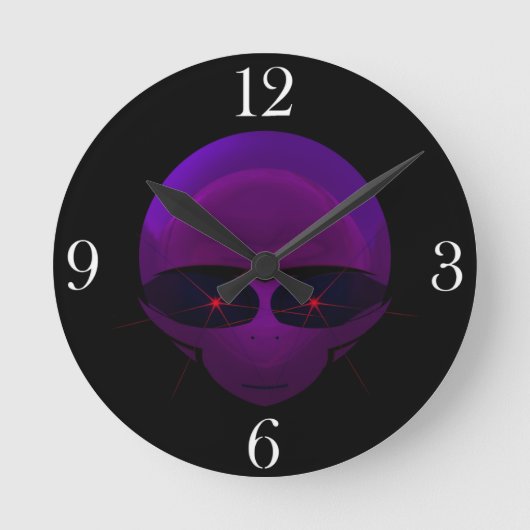 Alien Space Pilot Fun E.T. Sci-fi-Wall-Uhr Runde Wanduhr (Vorderseite)