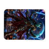 Alien Space Pirate Captain — Four-Armed Warrior Magnet (Horizontal)