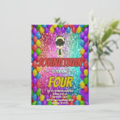 Alien Space UFO Rocket Ship Zum kosmischen Geburts Einladung (Stehend Vorderseite)