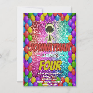 Alien Space UFO Rocket Ship Zum kosmischen Geburts Einladung