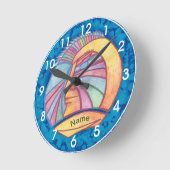 Alien Spaceman Clock Runde Wanduhr (Winkel)