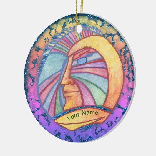 Alien Spaceman Keramik Ornament (Links)