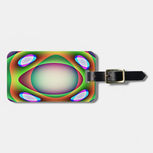 Alien Spaceship Custom Luggage Tag Gepäckanhänger (Vorderseite horizontal)