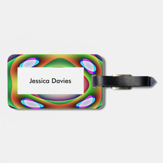 Alien Spaceship Custom Luggage Tag Gepäckanhänger (Rückseite horizontal)