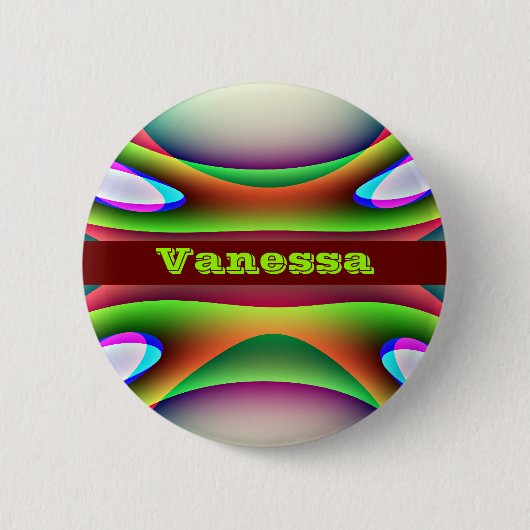 Alien Spaceship Individuelle Name Button (Vorderseite)