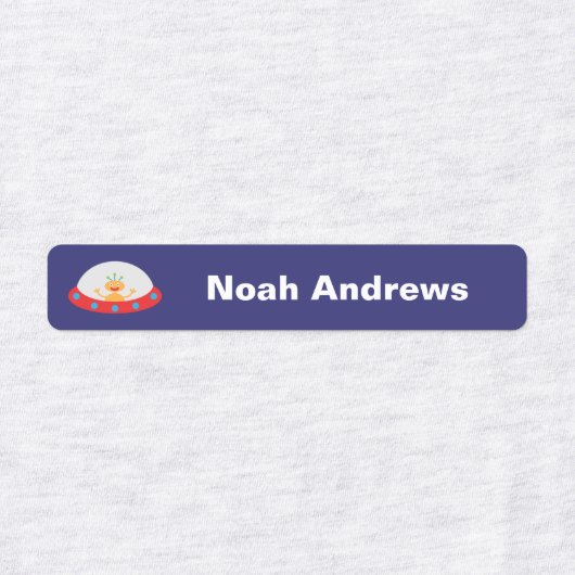 Alien Spaceship Iron on Name Labels für Schule Etiketten (Design 1)