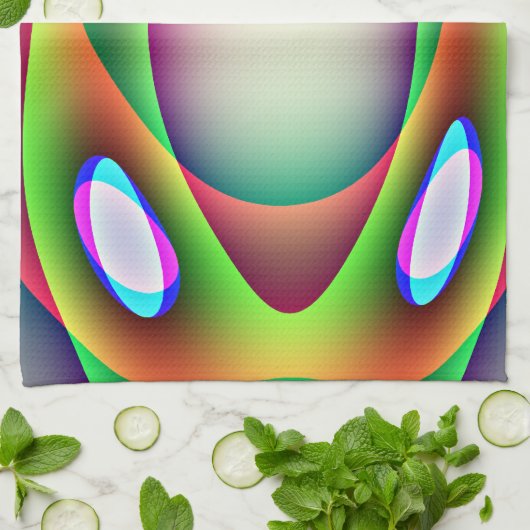 Alien Spaceship Küchentuch (Gefaltet)