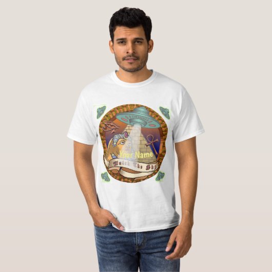 Alien Spaceship Pyramids T-Shirt (Vorne ganz)