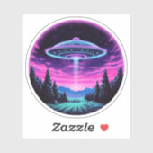 Alien Spaceship Retro Futuristic Aufkleber (Blatt)