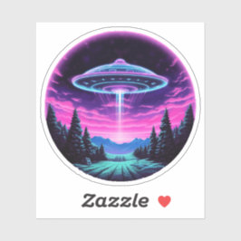 Alien Spaceship Retro Futuristic Aufkleber