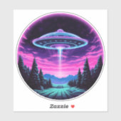 Alien Spaceship Retro Futuristic Aufkleber (Blatt)