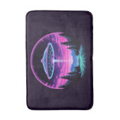 Alien Spaceship Retro Futuristic Badematte (Vorderseite Vertikal)