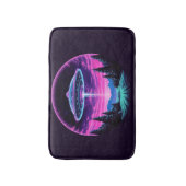 Alien Spaceship Retro Futuristic Badematte (Vorderseite Vertikal)