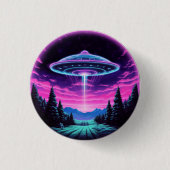 Alien Spaceship Retro Futuristic Button (Vorderseite)