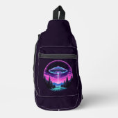 Alien Spaceship Retro Futuristic Crossbody Bag (Vorderseite)