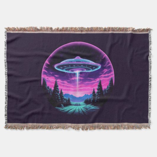 Alien Spaceship Retro Futuristic Decke (Vorderseite)
