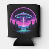 Alien Spaceship Retro Futuristic Dosenkühler (Rückseite)