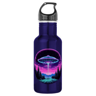 Alien Spaceship Retro Futuristic Edelstahlflasche