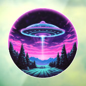 Alien Spaceship Retro Futuristic Fensteraufkleber (Blatt 3)