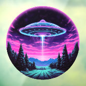 Alien Spaceship Retro Futuristic Fensteraufkleber (Blatt 3)