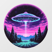 Alien Spaceship Retro Futuristic Fensteraufkleber (Blatt)