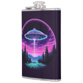 Alien Spaceship Retro Futuristic Flachmann (Links)