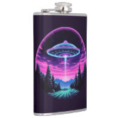 Alien Spaceship Retro Futuristic Flachmann (Rechts)