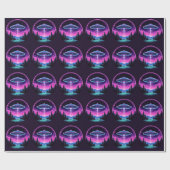 Alien Spaceship Retro Futuristic Geschenkpapier (Flach)
