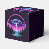 Alien Spaceship Retro Futuristic Geschenkschachtel (Rückseite)