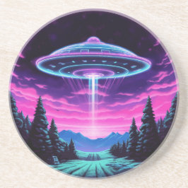 Alien Spaceship Retro Futuristic Getränkeuntersetzer