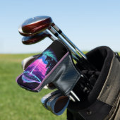 Alien Spaceship Retro Futuristic Golf Headcover (In Situ)