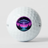 Alien Spaceship Retro Futuristic Golfball (Vorderseite)