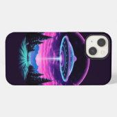 Alien Spaceship Retro Futuristic iPhone Hülle (Rückseite (Horizontal))