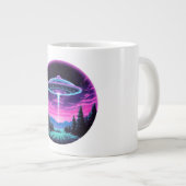 Alien Spaceship Retro Futuristic Jumbo-Tasse (Vorderseite Rechts)