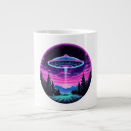Alien Spaceship Retro Futuristic Jumbo-Tasse